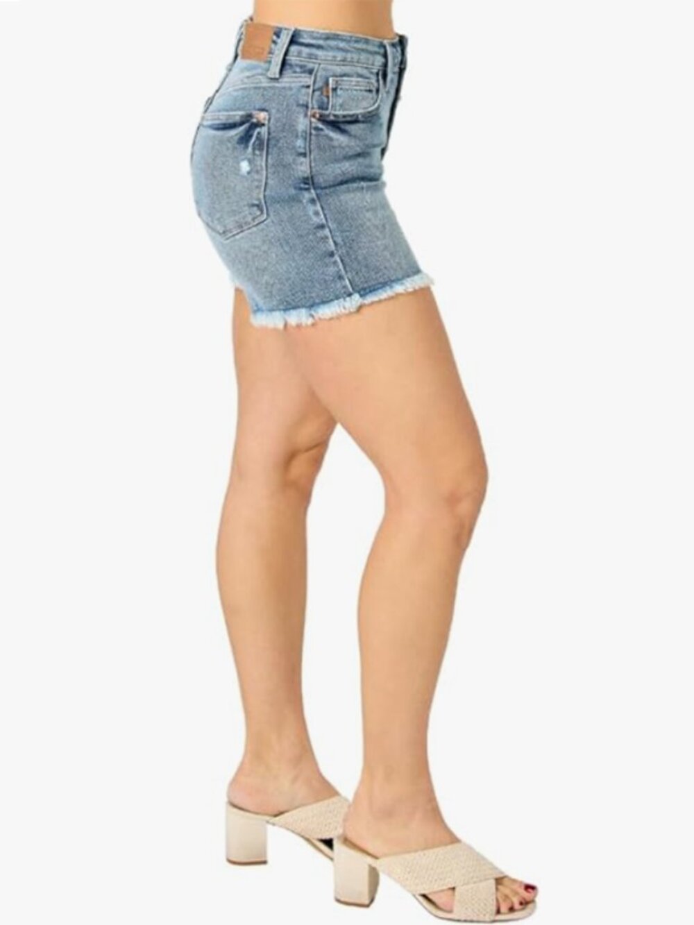 Judy Blue High Waist Button Fly Destroy Shorts - Picture 4 of 4